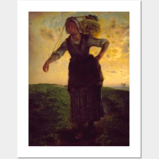 A Norman Milkmaid at Greville by Jean-Francois Millet Posters and Art